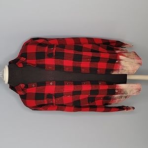 Freckle Farm Distressed Tom Petty Inspired Button Down